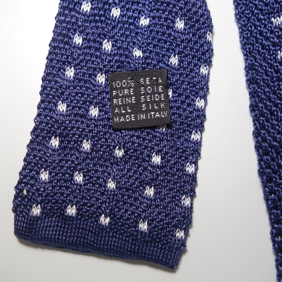 Vintage Burberrys of London Blue Knit 100% Silk Tie Made In Italy - Picture 4 of 6